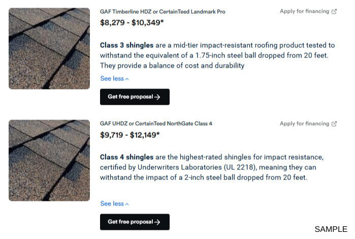 Instant Estimate Sample